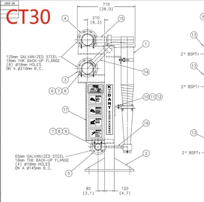 CT30 e CT60 Servizio post-vendita idrociclone rivestito in acciaio inossidabile in ceramica Sì